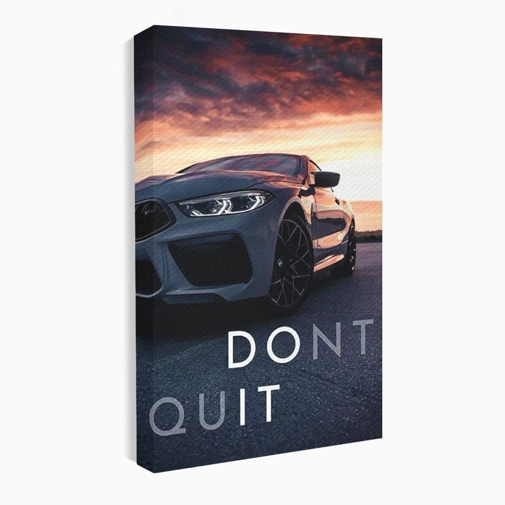 Tablou canvas cu tablou canvas cu masina sport si mesaj, fara rama, pe sasiu de lemn